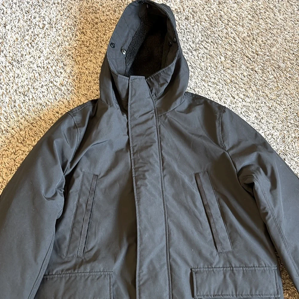 Gap Men’s Black Winter‎ Parka Cold Control Max Snorkel Hooded Coat Size XL